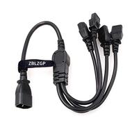 ZBLZGP IEC 320 C14 Male Plug to C13 Female Extension Power Cable, C14 to C13 UPS/PDU Y Type Splitter Power Cord, 250V/10A (C14-4xC13 60CM)