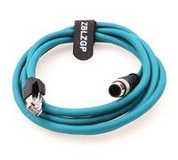 ZBLZGP Industrial Camera Ethernet M12 8 Pole A-Code RJ45 Ethernet Cat-6 Shielded Cable for Cognex DMR200 500 ISM1400 (2M)