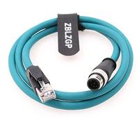 ZBLZGP Industrial Camera Ethernet M12 8 Pole A-Code RJ45 Ethernet Cat-6 Shielded Cable for Cognex DMR200 500 ISM1400 (1M)