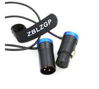 ZBLZGP Low-Profile XLR NEUTRIK 3pin XLR Male to 3pin XLR Female Audio Line Cable for Sound Devices 664 688 Microphone Adapter (Blue)