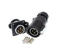 ZBLZGP LP20 Waterproof Aviation Connector IP65 Solar Panel Charge Connector Quick Connector Male and Female LED Outdoor Power Connector (4-Pin, Male and Female)