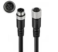 ZBLZGP M12 5 Pin Sensor Actuator Cable, 2M/6.6FT A-Coded Male to Female Shielded Extension Cord, IP67 Waterproof PVC Industrial Signal Connector for DeviceNet, CANopen, Bus Systems