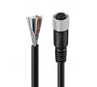 ZBLZGP M12 5 Pin Sensor Connector Male Female Actuator Signal Industrial Shielded Cable (Straight 5pin Female, 2M/6.6FT)