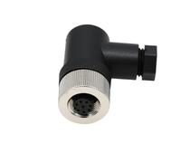 ZBLZGP M12 8 Pin Aviation Sensor Connector Waterproof Screw Threaded Coupling Electrical Field Wireable Right Angle Female A Code Circular Industrial Plug 1Pack