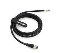 ZBLZGP M12 A-Code 8 Pin Female to Flying Leads Cable Industrial Aviation Sensor Shielded Connection Cable for Actuator Controls Automation Fieldbus Module 10M/32.8FT