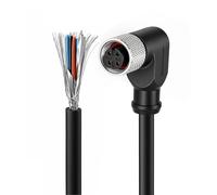 ZBLZGP M12 Actuator Sensor Signal Cable Elbow 4pin A-Coded Female Aviation Industrial Screw Thread Electrical Cable Connector for Fieldbus Module Controls Automation 5M/16.4FT