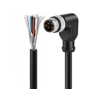 ZBLZGP M12 Male Elbow 4 Pin Actuator Sensor Signal Cable A-Code Aviation Outdoor Waterproof Cable for Camera Fieldbus Module Profibus Device 2M/6.6FT