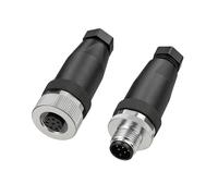 ZBLZGP M12 Male to Female Sensor 8Pin Connector Waterproof IP67 A Coding 12mm Industrial Circular Aviation Unshield Field Wireable Thread Locking Mechanism Connector 1Pack