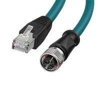 ZBLZGP M12 X-Code Female 8 Pin to RJ45 Cat-7e Ethernet Shielded Cable for Profinet Network Cognex Industrial Camera (2M)