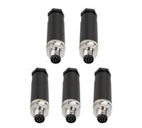 ZBLZGP M8 A-Code 8 Pin Connector Aviation Male Plug Industrial Automation Equipment Sensor Screw Crimp Connection Cable Outdoor Waterproof IP67 Connector 5Pack