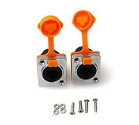 ZBLZGP RJ45 Panel Mount Network Ethernet Signal Connector IP65 Waterproof Coupling RJ45 Panel Socket CAT5 CAT6 (2 Sockets, Yellow)