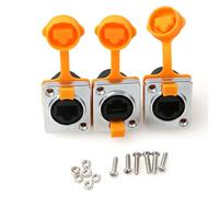 ZBLZGP RJ45 Panel Mount Network Ethernet Signal Connector IP65 Waterproof Coupling RJ45 Panel Socket CAT5 CAT6 (3 Sockets, Yellow)