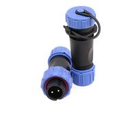 ZBLZGP SP13 Waterproof Connector IP68 Round Plug with Cap Panel Mount Gold-Plated for Industrial Devices Power Signal (2 Pin, Pair Male (Male) and Female (Female)