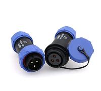 ZBLZGP SP21 3 Pin Waterproof Heavy Connector Bulkhead High Voltage Circular Waterproof IP68 Aviation Male Female Plug Socket Threaded Coupling Screw Panel Mount 500V 30A