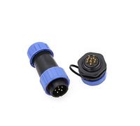 ZBLZGP SP21 6 Pin Male Cable Plug Female Panel Mount Socket,Aviation Circular Electrical Industrial Waterproof Connector,15A 18AWG Wire Threaded Coupling Cable Connector