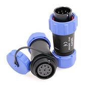 ZBLZGP SP21 9 Pin Connector Aviation Circular Wire Waterproof IP68 Male Female Plug Socket Durable Plastic Blue Shell Threaded Coupling for Automotive LED Lighting Solar Generator