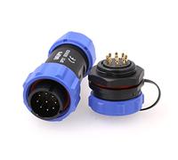 ZBLZGP WEIPU SP21 Panel Mount Wire Cable Electrical Circular Low Voltage Waterproof Connector Power Cord Aviation Connectors LED Lighting for Car and Industrial Motorcycle (Back Nut, 9 Pin 5A)