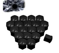ZBMDTHEF 20 Pack Universal Car Wheel Nut Covers For Toyota Estima Previa 2006-2018, Hexagona Dustproof Bolt Caps With Removal Tool Bolt Nut Covers Accessories,Black- 19mm