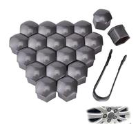 ZBMDTHEF 20 Pack Universal Car Wheel Nut Covers For VW Golf 7 MK7 7.5 R GTD GTI GTE 2013-2019, Hexagona Dustproof Bolt Caps With Removal Tool Bolt Nut Covers Accessories, Gray- 17mm