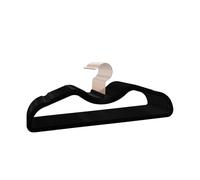 ZBODIMP Velvet Short Neck Hangers - Heavy-Duty, Non-Slip Felt Surface, Space-Saving Design with Anti-Slip Grooves & Shoulder Shape, 360° Rotating Hooks, Durable for Coats, Shirt& Dresses (10, Black C)