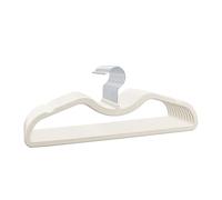 ZBODIMP Velvet Short Neck Hangers - Heavy-Duty, Non-Slip Felt Surface, Space-Saving Design with Anti-Slip Grooves & Shoulder Shape, 360° Rotating Hooks, Durable for Coats, Shirt& Dresses (10, Beige A)