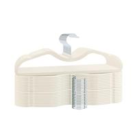 ZBODIMP Velvet Short Neck Hangers - Heavy-Duty, Non-Slip Felt Surface, Space-Saving Design with Anti-Slip Grooves & Shoulder Shape, 360° Rotating Hooks, Durable for Coats, Shirt& Dresses (30, Beige A)