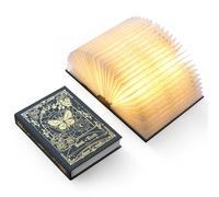 ZBOLE Magic Truth Book Light - Rechargeable LED Book Lamp for Home Decor, Ideal Christmas & Bookworm Gifts with Gold Foil Embossed Cover, Warm White Light for Entertainment & Relaxation (Black)