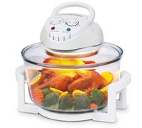 ZbOLi 12L Halogen Air Fryer, 1300W Multi-purpose Countertop Halogen Oven Air Fryer with 130-230°C Manual Adjustable Temp & Timer, Multi-function Halogen Oven, Retains Nutrients & Flavours white