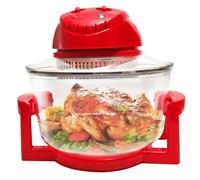 ZbOLi 12L Halogen Air Fryer, 1300W Multi-purpose Countertop Halogen Oven Air Fryer with 130-230°C Manual Adjustable Temp & Timer, Multi-function Halogen Oven, Retains Nutrients & Flavours red