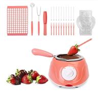 ZbOLi 25W Electric Chocolate Melting Pot, Mini Chocolate Melting Kit with Many Accessories, Electric Praline Melting Pot Melter Machine, for Artisanal Chocolate Shop and Home Use pink