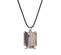 ZBOMR Wings of Freedom Cosplay Pendant Necklace, Investigation Corps Necklace Leather Necklace Anime jewelry For Boys/Girls/Teenagers/Anime Fan(Gold)