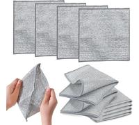 ZBOOROOR 20 Pcs Silver Mesh Dishcloth, Stainless Steel Cleaning Cloth, Wire Dishcloths Reusable Non-scratch Steel Towels 20x20cm, 30x30cm for Dishes Sinks Counters and Stove Tops
