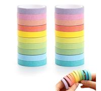 ZBOOROOR 20 Rolls Highlighter Tape, Removable Neon Fluorescent Tape 0.3 inch × 9.84ft, Transparent Writable Macaron Color Tapes for Students Teachers Marking Books Reading
