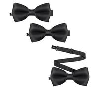 ZBOOROOR 3 Pcs Bow Tie, Black Bow Tie for Men, Bowtie Satin Tux Classic, Silk Bow Ties for Men Pre Tied Adjustable Formal for Party Wedding