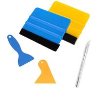 ZBOOROOR 4 Pcs Vinyl Wrap Application Kit, Felt Edge Squeegee Tools for Car Wrapping, Window Tint and Wallpaper Smoothing, Includes Vinyl Scraper and Craft Knife
