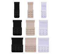 ZBOOROOR 9 Pcs Bra Extenders, 2 Hooks 3 Hooks 4 Hooks with 3 Row, 2 3 4 Hook Options Comfortable Soft Bra Extender Set for Women (Black White Nude)