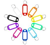 ZBOOROOR Key Tags with Labels, 20 Pcs Key Fobs With Labels, Key Rings With Tags for ID Name, Keys, Bags, Luggage, Office, USBs, Pets (10 Colors)