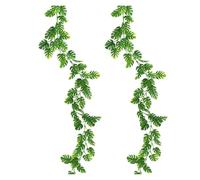 ZBORAVPIX Artificial Hanging Plants, Artificial Monstera Hanging Vine Leaves 180cm For Outdoor Garden Wedding Decor(180cm 2pcs)