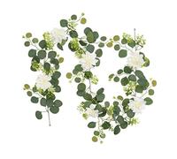 ZBORAVPIX Artificial Hanging Plants, Artificial Silk Eucalyptus Gypsophila Rattan Hanging Vine White 180cm