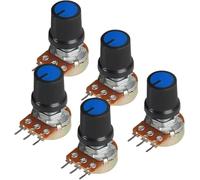 ZBORAVPIX Push Pull Potentiometers, WH148 15mm Linear Rotary Potentiometer 3pin Blue AG3 Knob Cap Multicolor Multiple Resistances Pack of 5(Blue,250K OHM)
