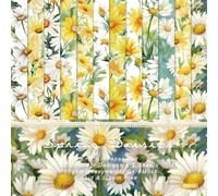 ZBORAVPIX Scrapbooking Cardstock Decorative Paper Pads, Floral 24 Sheets 6"x6", Single-sided Spring Daisy Pattern Paper, for DIY Photo Album Background Journal-Yellow