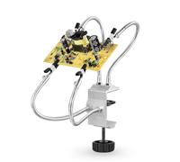 ZBORAVPIX Third Hand Soldering Aid, Helping Hands Soldering Station with Four Claw Alligator Clips Adjustable Gooseneck Black and Silver(SN4B-SY2silver4clawclamptable)