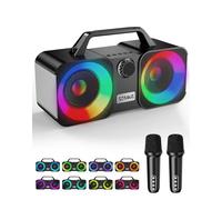 ZBQEJ Karaoke Machine, Portable Bluetooth Speaker with 2 Wireless Microphones,Karaoke Machine for Adults & Kids