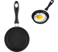 Zbssny 1pcs Mini Non-Stick Frying Pan, Mini Frying Pan for One Egg，Non-Stick Perfect for Single Egg Cooking, Suitable for Gas and Inductio,12cm Diameter, Black