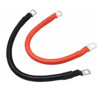Zbssny 2pcs 4AWG Car Battery Cables 30cm Red & Black Heavy Duty 12V Cable for Automotive, Motorcycle, RV, Boat & Truck,solar Battery Cable