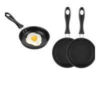 Zbssny 3pcs Mini Non-Stick Frying Pan, Mini Frying Pan for One Egg，Non-Stick Perfect for Single Egg Cooking, Suitable for Gas and Inductio,12cm Diameter, Black