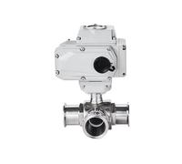 ZBWZXBDJ Ball Valve Quick-loading Electric Three-way Ball Valve O.D 19 25 32mm Stainless Steel 3 Way Ball Valve(O.D32,T-type Programme 3)