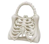 ZBXBCHD 3D Printed Skeleton Bone Bag, 2PCS Halloween Spooky Skeleton Ribcage Handbag, Gothic Skull Bone Purse for Bottle Travel Outing Makeup Youth Girl Parties, Dark Aesthetic