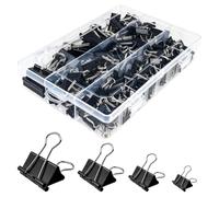 ZBXSNK 180Pcs Bulldog Clips, Assorted Size Binder Clips Foldback Clips