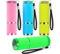 ZBXSNK 4Pcs Small Torch, Super Bright 9 LEDs Mini Torches with Lanyard, Glow in The Dark Design, Torches for Kids & Adults, Ideal for Camping Hiking Outdoor Gifts, Batteries Not Included